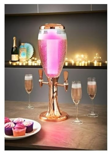 RA-HOMESTORE® New Gorgeous Big Chill Wine & Prosecco with LED Light 3L, Removable Ice Buckets, 2 Dispensers Perfect for A Party, Ideal for Big Groups & Gatherings, Separates for Simple Cleaning.