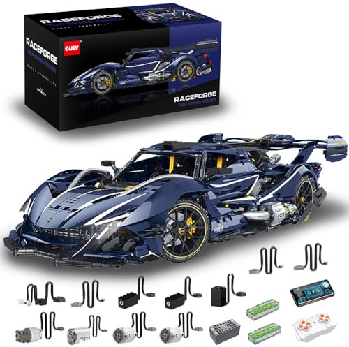 KYLON Technik Auto für Apollo Rennauto, MOC Technik Supercar Bausatz mit 4 M0T0R Bausatz, 1: 8 KIemmbausteine für Kinder und Erwachsene