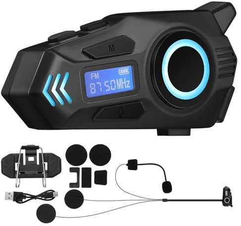 DOITOOL Auriculares para Casco Motocicleta Altavoz para Casco Auriculares Deportivos Inalámbricos Accesorios de Moto con Conexión Inalámbrica de Montar
