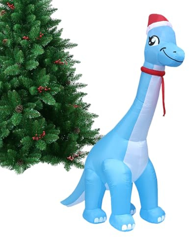 Aufblasbare Weihnachtsdekorationen - 3.6 Meter Dinosaurier Deko Für Rasen,Weihnachtsliche Aufblasbare Deko Für Garten | Für Halloween Festtage Garten Terrasse Weg Eingangstür Schulparty
