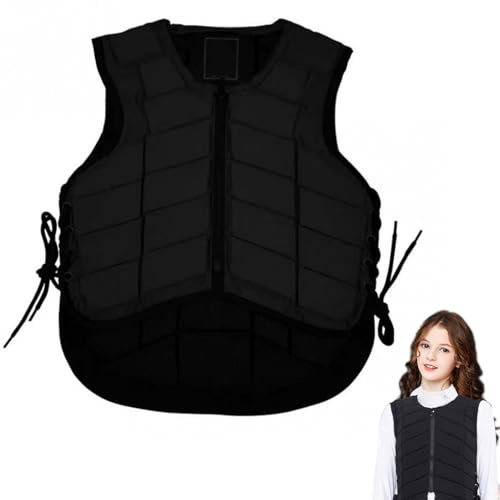 Suxdlan Horse Riding Gear Padded Equestrian Safety Vest with Adjustable Rope & Zipper for Boys/Girls (41-49 Inch)