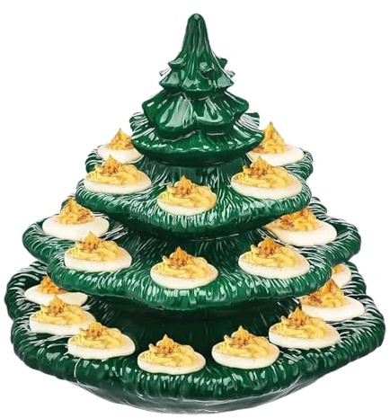 Genérico Platos para para rellenos - con 24 cavidades en forma de árbol de Navidad, perfecto para Pascua, Días festivos de Acción de Gracias, barbacoas, bodas, fiestas al aire libre | Fuent