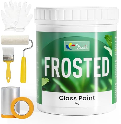 DWIL Frosted Glass Paint, 32oz Window Privacy Paint, Waterproof Frosted Glass Spray, UV Resistant Window Privacy Film for Bathroom Kitchen Door
