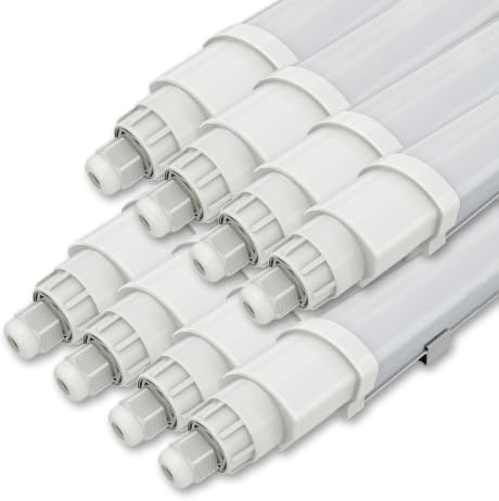 Ledvion 8er Set Feuchtraumleuchte LED 150cm 40W 120lm/W 4000K IP65 | Koppelbar fuer Garage Werkstatt Keller und trockene Innenraeume mit einfacher Montage