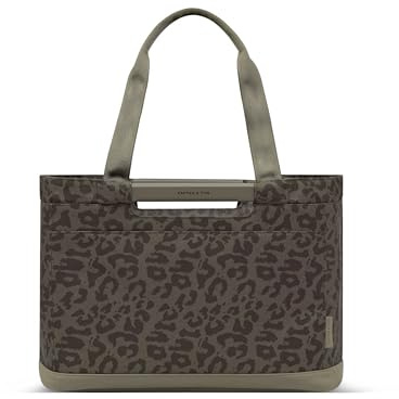 Kapten & Son Vaasa Einkaufskorb faltbar Leo Dark Brown 25 L | Korb Leo Muster | Inklusive Einkaufswagen-Chip & Magnetfach | Abwischbares Innenmaterial | Stilvoller Alltagsbegleiter | Shopping Basket