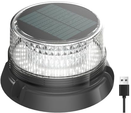 NONDK Solarbetriebene LED-Ankerlichter für Boote, Yachten, Marina-Dock-Sicherheitsblitzwarnlampen, Navigation