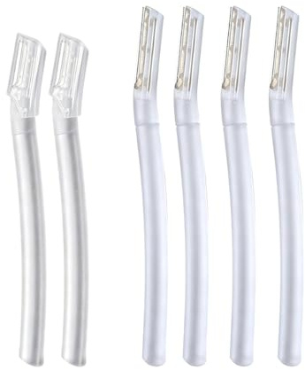 Set di 6 rasoi per sopracciglia – 4 rasoi di precisione lunghi (115#) e 2 corti (111#) – Rasoio viso da donna per sopracciglia, depilazione precisa e delicata
