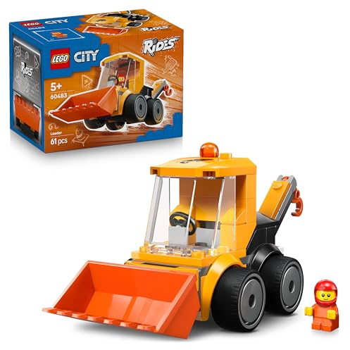 LEGO City Veicoli – Ruspa da Cantiere Giocattolo - Mini Escavatore con Minifigure Junior di Operaio - Regalini Fine Festa di Compleanno - Idea Regalo da Collezione per Bambini da 5 Anni in su - 60483