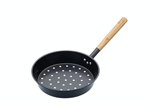 KitchenCraft Carbon Steel Chestnut Roasting Pan, 27 cm (1.5), Black