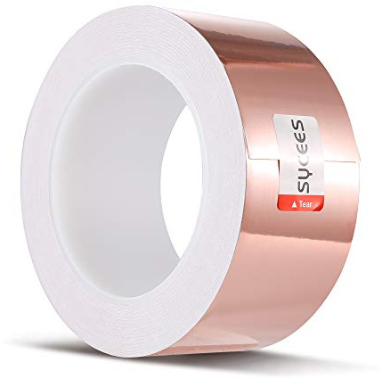 Sycees Schneckenschutz Band 5cm x 25m, Kupferband Selbstklebend gegen Schnecken für Hochbeet, Tape Kupferfolie als Schneckenzaun, Garten Schneckenabwehr mit Kupfer, Elektrisch Leitfähiges Abschirmband