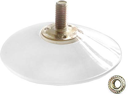 Saugnapf mit M8 Schrauben, Durchmesser 8 cm, Hohe Transparenz, Lange Gewindelänge 1,8 cm, mit Kontermutter, 4 Stück, PVC Material