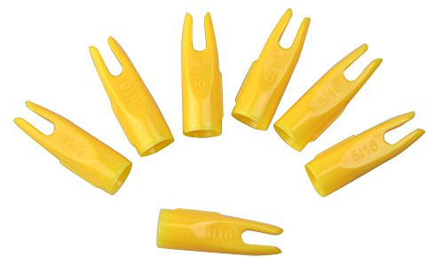 ZSHJG 50Pcs Tir à l'arc Flèche Encoches Plastique 5/16 Chasse Plastinock Flèche Encoches Shaft Accessoires d'extrémité (Jaune)