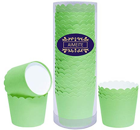 AIMEITE Muffin Förmchen Papier Cupcake Backförmchen Liners Cupcake Formen Muffin Becher Cupcake Wrappers 24 Stück (Grün)