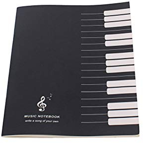 Healifty Musik-notizbuch Mit Tabs Und Blanko-seiten Für Schüler Und Musikliebhaber Schwarzes Cover Hochwertiges Manuskriptpapier Für Kreative Kompositionen