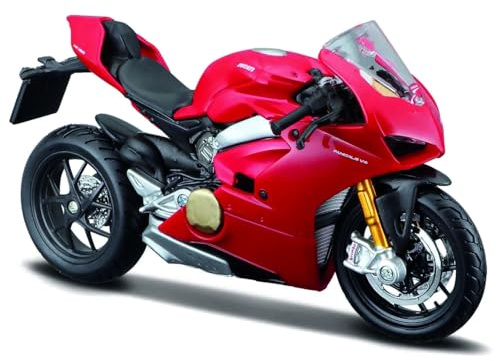 Bburago - Ducati Panigale V4, Moto Diecast à l'échelle 1:18, réplique détaillée de la Superbike Italienne, modèle Officiel avec Roues Libres, Licence Ducati, âge recommandé 3+ Ans