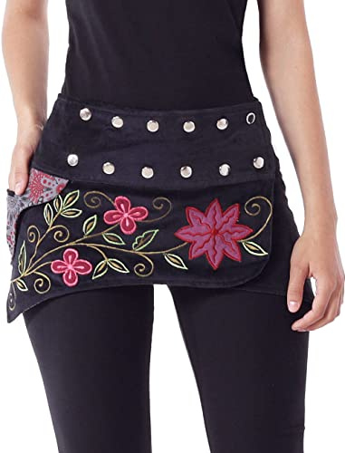 PUREWONDER Damen Zipfel Wickelrock Samt Nierenwärmer sk23