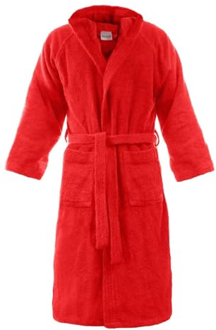Bassetti Accappatoio con Cappuccio in Cotone Nuovi Colori Uomo Donna Disponibile in Varie Taglie e Colori (RG Papavero, M)