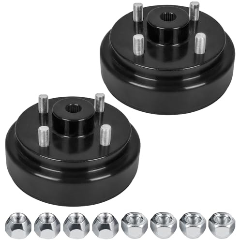 RANSOTO Golf Cart Brake Drum Hub Compatible with 1982-UP EZGO TXT Electric, 1982-1993 2-Cycle Gas Models Replaces 19186G1P 19186-G1P 17082-G2 17298-G1 Pack of 2