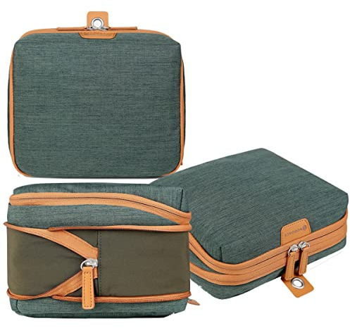 Nordace Reise-Organizer-Set für Damen und Herren, 2 x Packwürfel und 1 x Kulturbeutel, langlebig und wasserabweisend, Grün