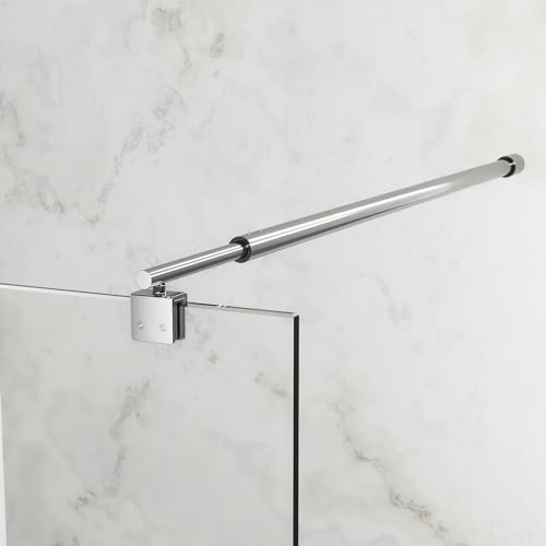 73-123cm Ersatz Einziehbar Stabilisator Edelstahl Haltestange, Stabilisierungsstange für Glasstärken 8-10 mm für Duschwand Duschabtrennung Duschkabine Duschwände Seitenwand Fixiert