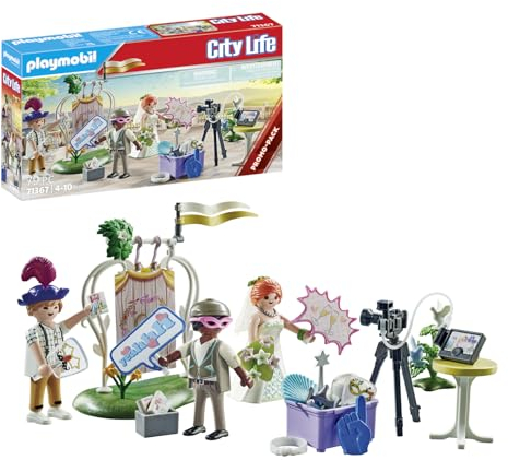 PLAYMOBIL City Life 71367 Promo Pack Hochzeits Fotobox, Zauberhafte Fotos von der Hochzeitsfeier, fantasievoller Spielspaß mit Masken und vielen Accessoires, Spielzeug für Kinder ab 4 Jahren