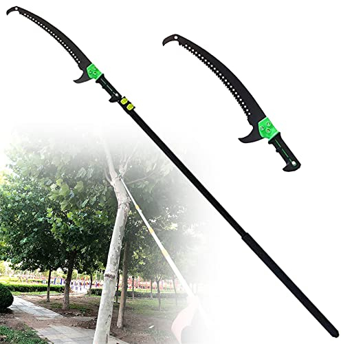 CHUNTIANMEI Professionelle Teleskop Stabsäge,Astsäge Mit Gebogener Baumsäge Stangensäge Langer Reichweite,Zum Beschneiden Ästen Schneiden,Blättern Landschaftsgestaltung,7.2M/24FT