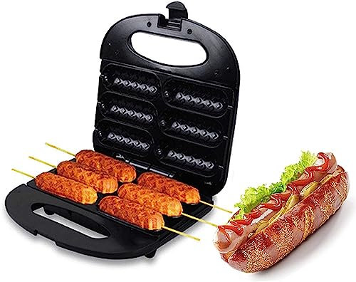 macchina per hot dog Macchina Elettrica For Salsicce For Hot Dog, Piccola Salsiccia Alla Griglia Con Controllo Automatico Della Temperatura ， Riscaldamento Bifacciale Multifunzione Da 750 W
