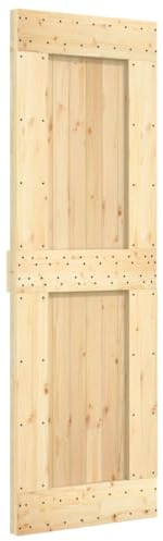 vidaXL Porte NARVIK 70x210 cm bois massif de pin, porte intérieure, porte de grange coulissante, porte de grange moderne, porte coulissante