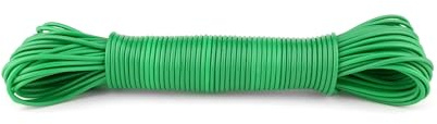 IDEA HOME Washing Line Rope 20m - Clothes Lines for Outside Heavy Duty – Plastic Washing Lines Outdoor - Robust Clothes Line made of Polyester Core and Plastic Coating, Green