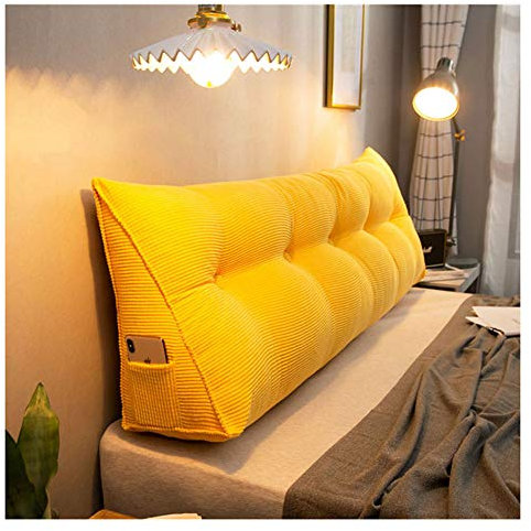 LuminescentDream Das Neue Nordic Style Solid Color Bettkissen Dreieck Rückenstütze Abnehmbares Kopfteil Breites Rückenkissen Sofa Home Kissen Saphirblau （Verschiedene Größen）