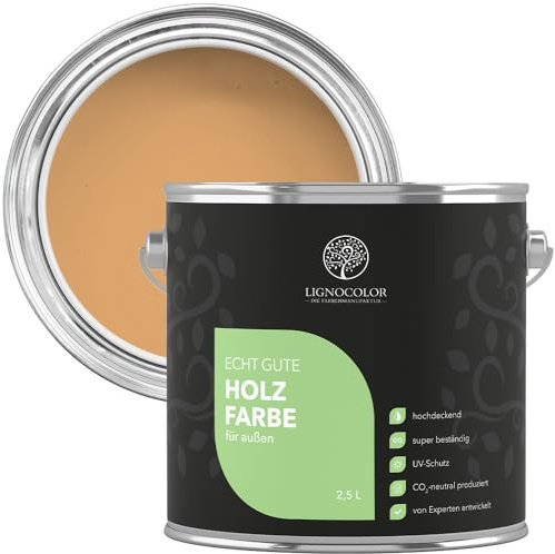 Lignocolor Holzfarbe Außen matt | wetterfeste Farbe für den Außenbereich (Toskana matt, 750ml) | hochdeckend & hochbeständig
