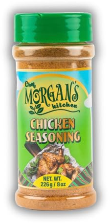 Chef Morgan’s Kitchen Chicken Seasoning – 8oz All-Natural Herbs & Spices Shaker – Gluten-Free, No MSG Gourmet Dry Rub for Rotisserie, Grilled & Baked Chicken & Poultry – Flavorful Spice Blend
