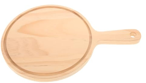 Alipis Pizza-backblech Aus Holz mit Griff Im Ofen Gebackenes Brett für Pizza 20 3 Cm Rund Stabil und Verschleißfest Natürliches Holz Küchenbedarf