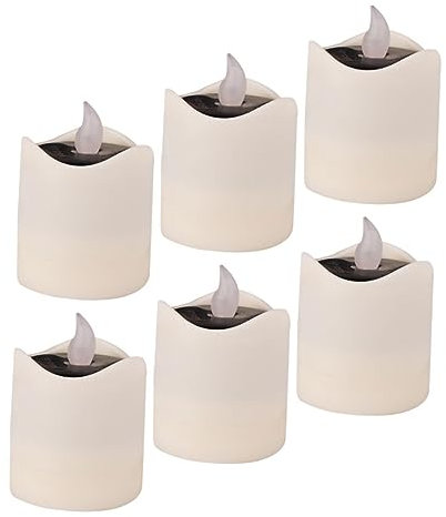 HOMSFOU 6stücke Pack Solarbetriebene Led Teelichter Flammenlose Solar Kerzenlicht Für Innen Und Außen Solarleuchten