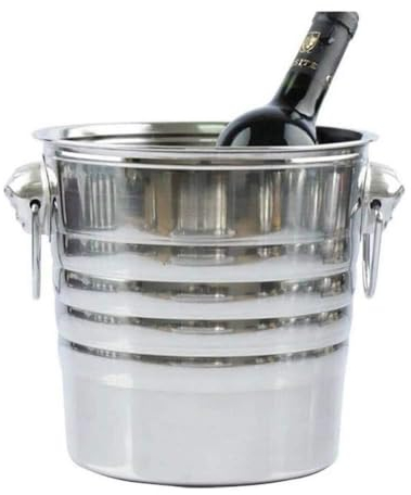 Seau à glace à double paroi isotherme en acier inoxydable, seau à glace à champagne, seau à glace rouge, seau à glace avec couvercle et pince