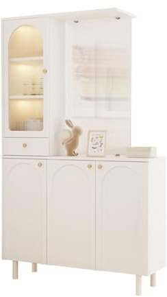 FUHAI-666 Sofa Sideboard Eingangsschrank Wohnzimmer Foyerschrank Eingangsschuhschrank Dreitüriger Weinschrank Integrierter Trennschrank(105cm,Left)