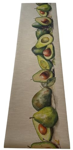 LaVelahome Alfombra de cocina reciclada, ecológica, de aguacafo, fruta verde, tropical y RecycledChef, antideslizante, lavable (cm_50_x_300)