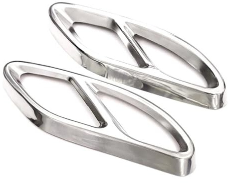 DKPMWD Auspuffblenden Schwarzer Splitter-Auspuffrohr-Abdeckung Für A-Klasse W176 B-Klasse W246 Für Mercedes Für Benz W212 W213 W205 X253 C180 C200 Endrohre(Sliver)