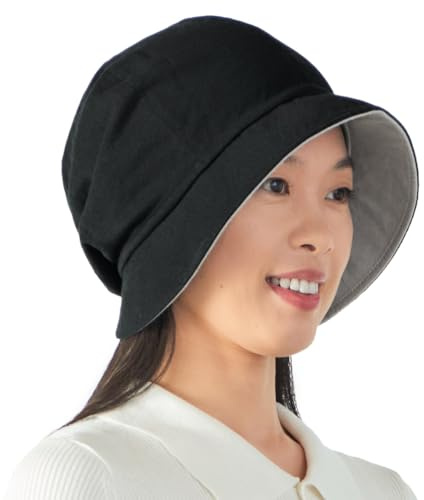 CHARM Sonnenhut Damen Sommer Mütze, Wendbar & Faltbar | 100% Bio Baumwolle, Sonnenhut Japanisch, Sommerhut Frauen