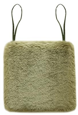 Ueiwffzo 40 * 40cm Faux Lammfell Sitzkissen Schaffell Sitzauflage Longhair Sofa Couch Matte (Grün)