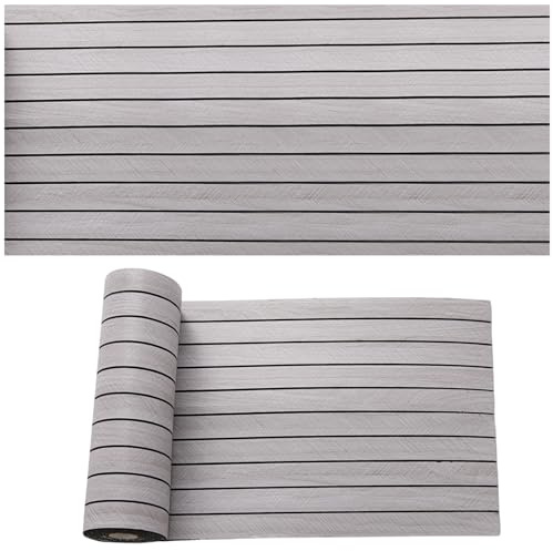 Panneaux muraux 3D autocollants - 40 cm x 300 cm - Aspect bois - Revêtement mural autocollant - Pour décoration murale intérieure - Panneaux acoustiques 3D - Imperméables - 1,2 m² (gris clair avec