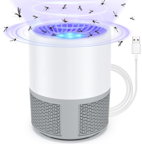 Fly Killer, Mosquito Killer Lamp Electric Fly Zapper Flies Trap, USB Fruit Flies Killers UV Bug Catcher 360° Bug Zapper, Quiet Safe Insect Killers Outdoor Indoor for Home Use, Bedroom, Kitchen,Office