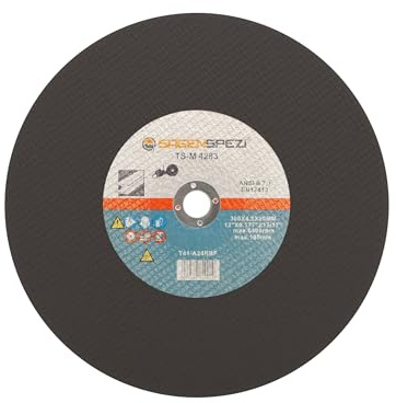 Sägenspezi Kunstharz-Trennscheibe Flex-Scheibe Inox 100 m/s für Metall, Stahl, Edelstahl, Bleche, Profile und Rohre 300 mm x 20 mm x 4,5 mm