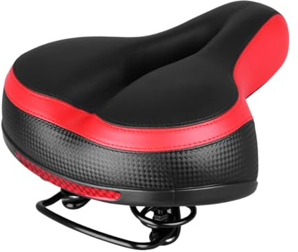 Abaodam Reflektierender Fahrradsattel Mit Federungsdämpfung Rotes Sportkissen Aus Stoßfestem Material Bequemer Mountainbike Und Rennrad Sitz Für Lange Fahrten