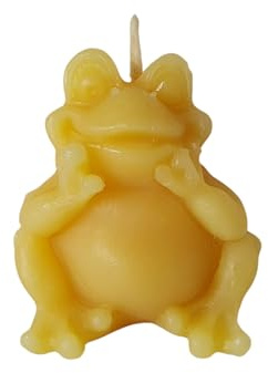 Bienenwachskerze - Bienenwachskerze Frosch Kerze 5 cm cm aus 100% reinem Bienenwachs - Handgemacht - Honigkerze - Tierkerze - Froschkerze