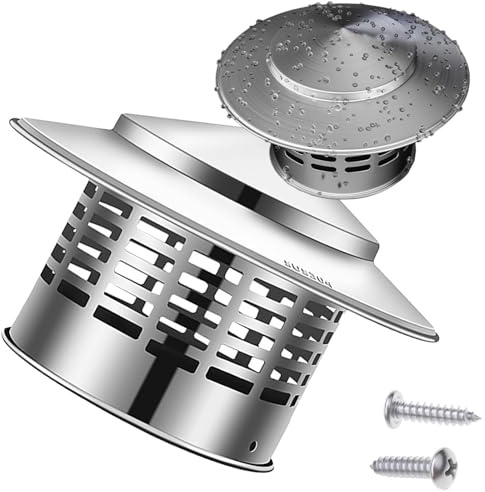 Comignolo Cappuccio in Acciaio Inossidabile 304, Tappo Di Sfiato Antipioggia, Tappo Di Sfiato per Tetto per 75 110 160 200 250 300 mm Condotti Di Stufe E Caminetti, Argento(160mm/6.3in)