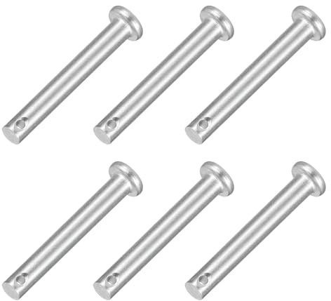 QUARKZMAN 6 Stück M5 X 35mm Einloch Gabelbolzen 304 Edelstahl Flachkopf Gabelbolzen Hitch Pin Für Anhängerverriegelung Mechanikerreparatur Möbelmontage Industrieequipment