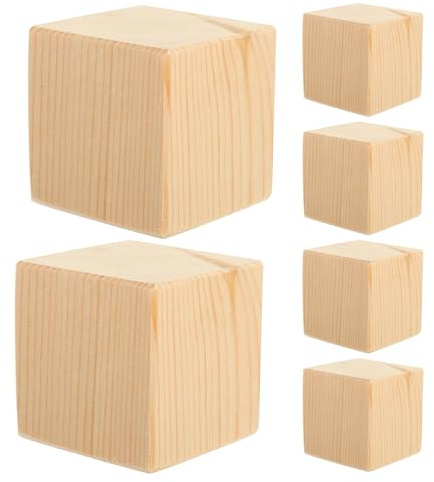 JECOMPRIS 6pcs Wood Furniture Bed Risers 5x5x5cm Heavy Duty Non-slip Bed Raising Blocks for Sofa Table Couch Legs Height Increasing Pads for Home Use