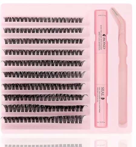 MOTIBACK Faux cils, faux cils artificiels, extensions de cils DIY pour un look naturel, utilisation quotidienne et rendez-vous, idéal pour les débutants en maquillage, 80D