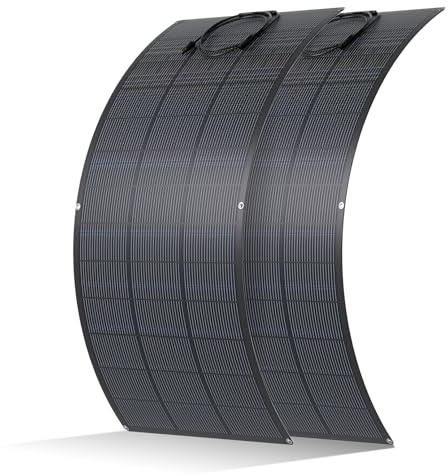 ECO-WORTHY Panel Solar Flexible 400W 18BB ETFE 25% | 18BB, ETFE, alta conversión 25%, para balcón, autocaravana, caravana, barco, techo, camping, casa, yate y sup. irregulares.